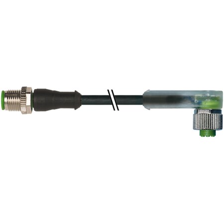 Murr Elektronik M12 male 0° / M8 female 0°, PVC 4x0.25 ye UL/CSA 8m 7000-40321-6130750